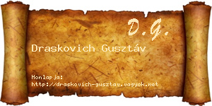 Draskovich Gusztáv névjegykártya