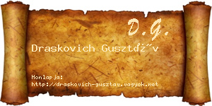 Draskovich Gusztáv névjegykártya